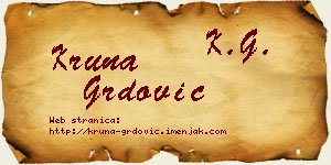 Kruna Grdović vizit kartica
